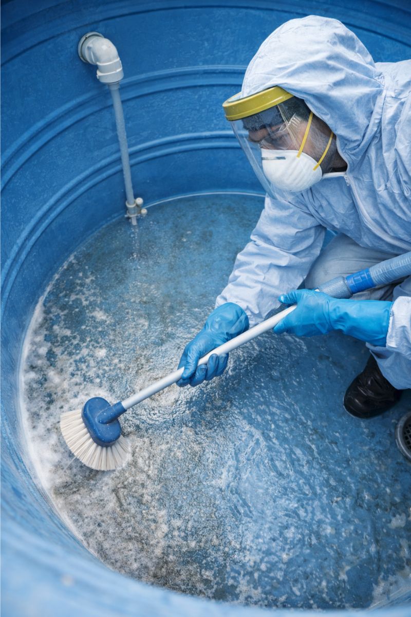 تنظيف وتعقيم الخزانات